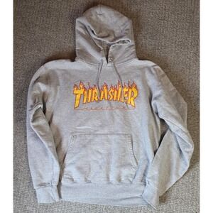 THRASHER Magazine Hoodie Sweatshirt Sweater Men's Size Small Pullover Gray